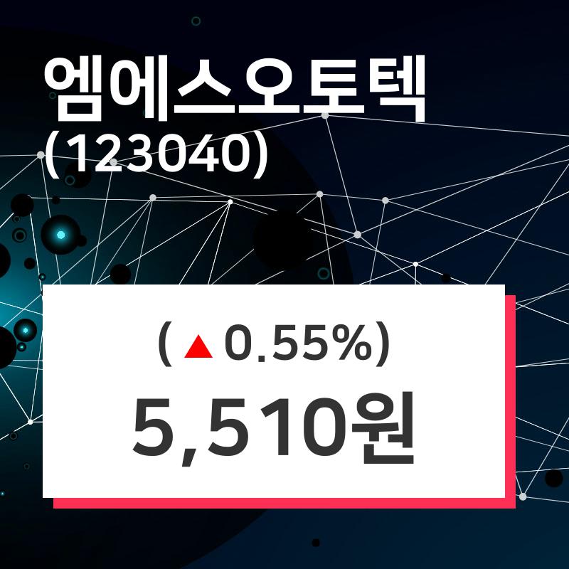 엠에스오토텍 주가(123040)정보 12일 오늘거래가 5510원 거래