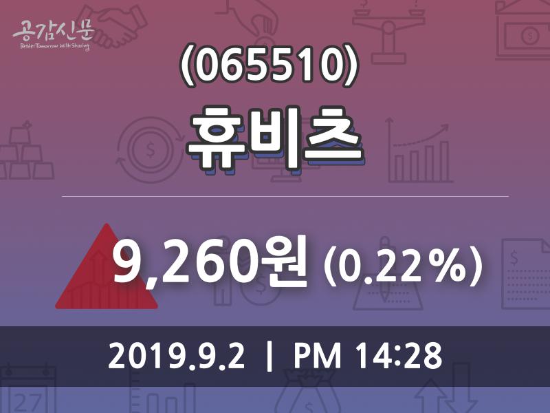 휴비츠 주가증권투자정보 및 주체별 매매동향, 2일 오늘거래가 9260원 거래
