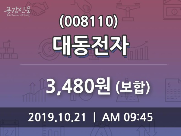 대동전자 주가종목 그래프  외 매매동향..., 21일 오늘거래가 3480원 형성