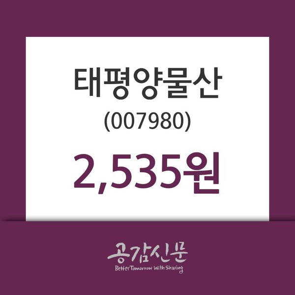 12월 9일 태평양물산(007980) 종목 그래프 0.00% 변동폭 보여..