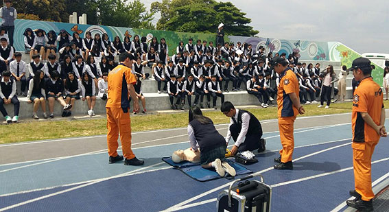안덕119센터, 인덕중학교서 화재 대피훈련 실시