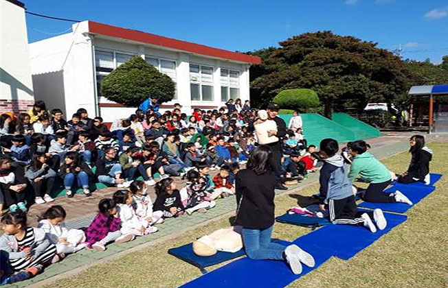 안덕119센터, 안덕초등학교 심폐소생술 교육