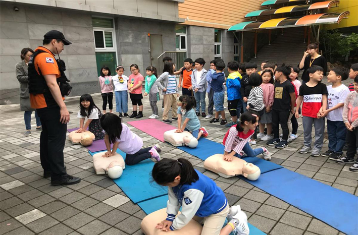 화북119센터, 삼화초등학교 소방 안전체험 실시
