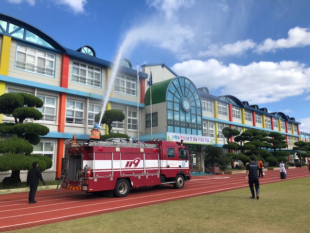 조천119센터, 관내 조천초등학교 소방훈련 실시