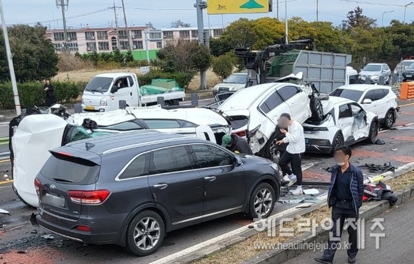 연쇄 추돌사고 제주 평화로 무수천사거리, 교통시설 개선 대대적 추진