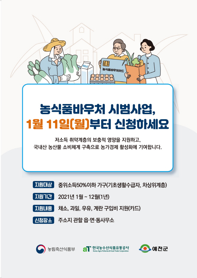 예천군, 농식품바우처 시범사업 경북 유일 선정