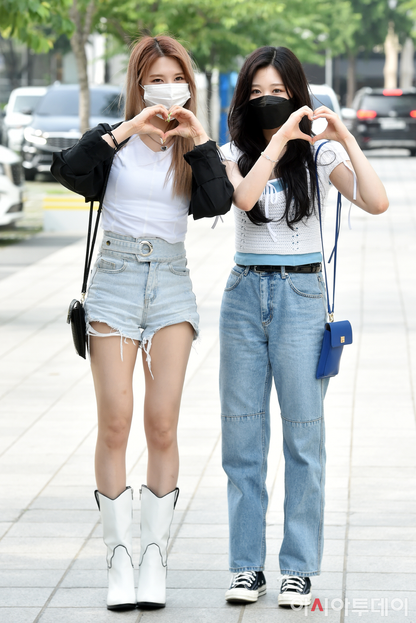 [포토] 블링블링 주현-유빈, 출근길 심쿵하트!
