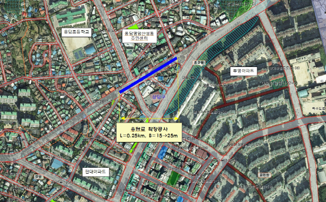 청주시, 용담동 청가랑~괴강매운탕 용담로 확장공사 추진