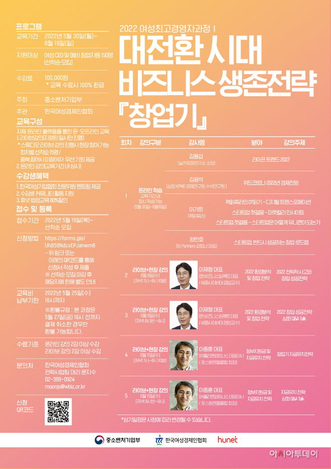 여경협, 여성 최고경영자 과정 수강생 모집