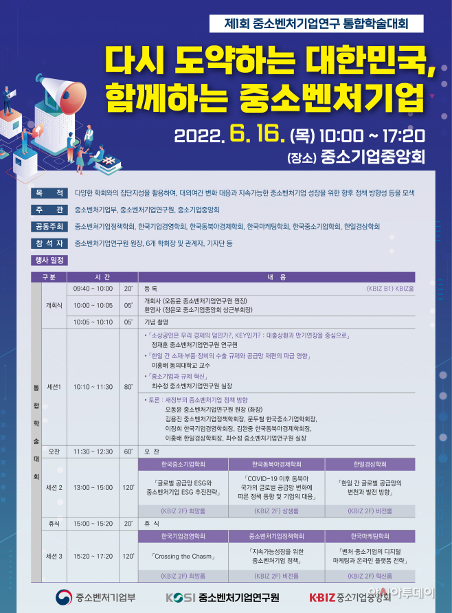 중기벤처연, 제1회 중소벤처기업연구 통합학술대회 개최