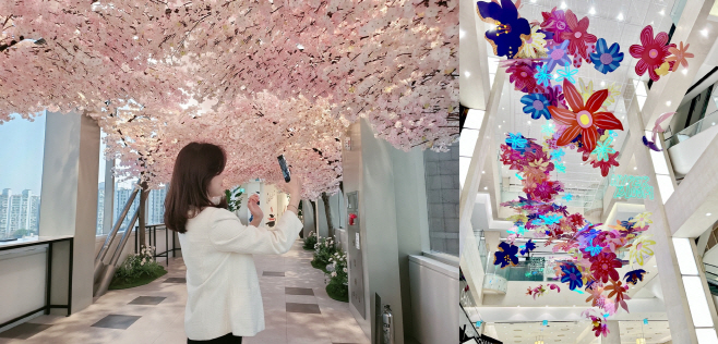 백화점서 봄꽃을 즐길세요…신세계百, 봄꽃 전시 및 벚꽃길 조성