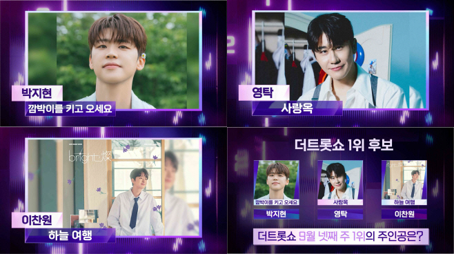 이찬원 하늘여행vs영탁 사랑옥…더 트롯쇼 1위 주인공은?