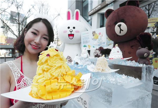 [NW포토]카페베네, 라인프렌즈 눈꽃빙수 8종 출시