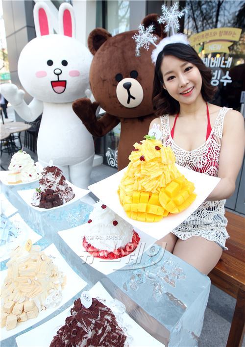 [NW포토]카페베네, 라인프렌즈와 만났다···눈꽃빙수 8종 출시