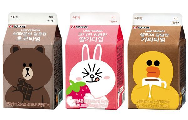빙그레, ‘라인프렌즈’ 제휴로 가공유 제품 새단장