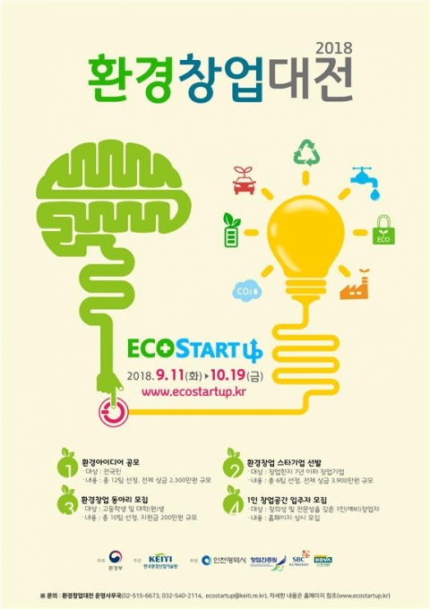 한국환경산업기술원, 2018 환경창업대전‘ 개최