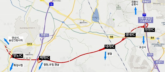비봉~매송간 민자고속도로 1일 자정 개통
