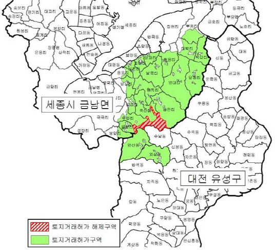 대전시, 세종 인근 안산·외삼동 토지거래허가 1년 연장