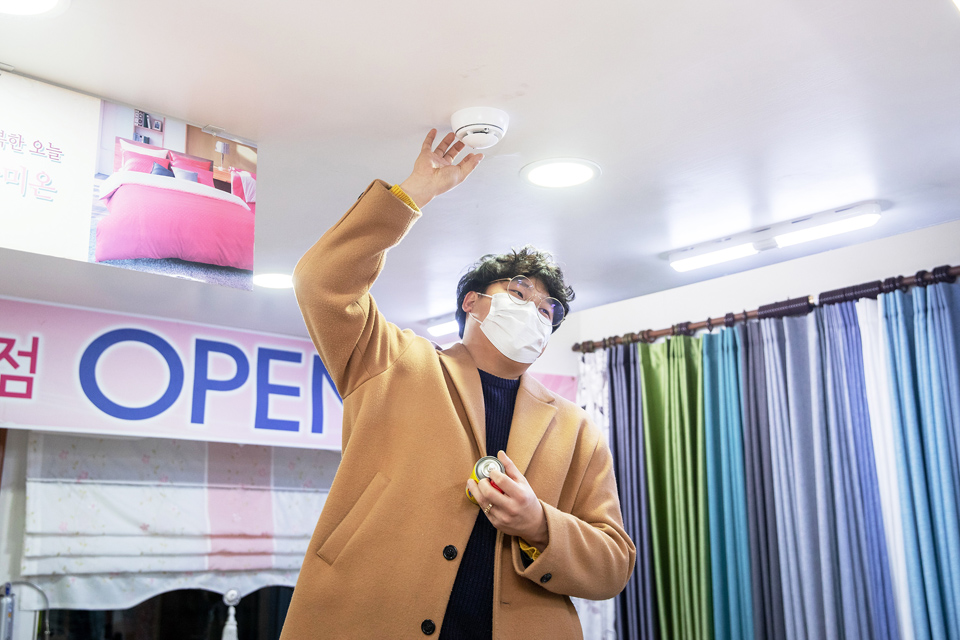 증평, 전통시장내 화재감지기 설치