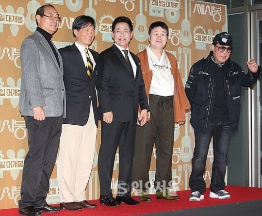 [IS포토] 이익균-김세환-윤형주-송창식-조영남, 원조 쎄시봉 멤버들