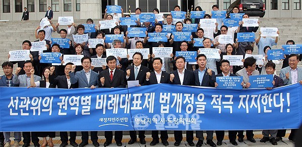 새정치 영남권 시도당 위원회 권역별 비례대표제 도입하라