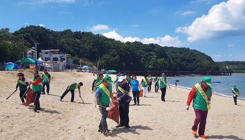 인천 동구 새마을회 100여명 영흥도 해안가 환경정화활동