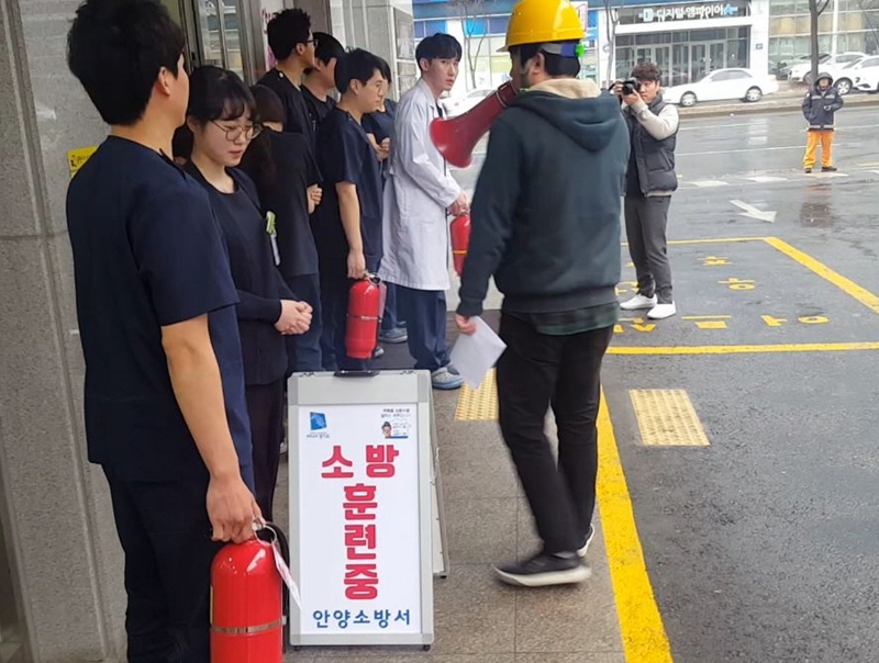 안양소방서, 평촌 서울나우병원에서 현장대응훈련