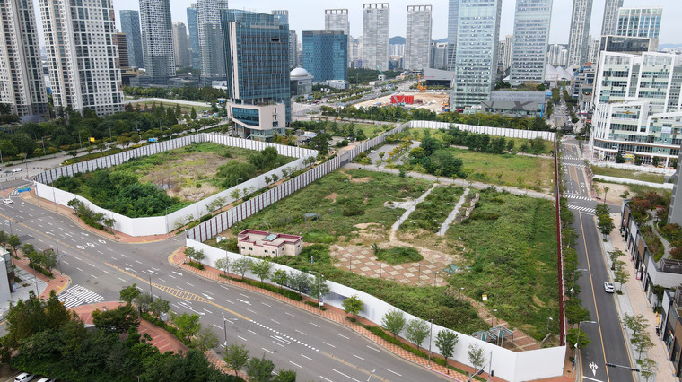 [중부포토] 수풀 무성한 송도 신세계백화점 부지