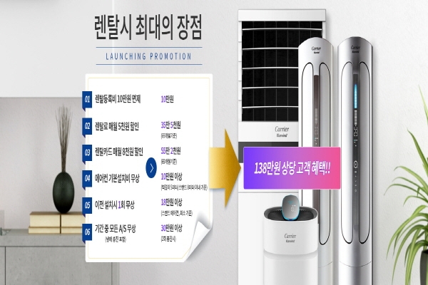 렌탈캐리어, 에어컨 렌탈서비스로 열기 후끈.