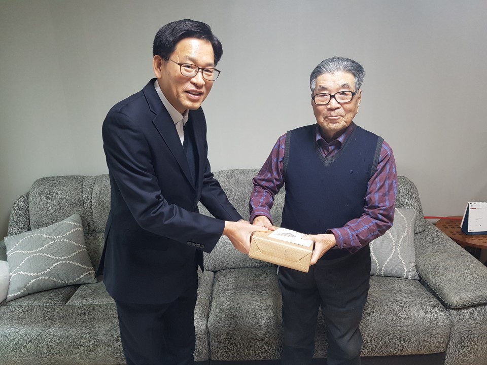 충북남부보훈지청, 오상근 애국지사 위문