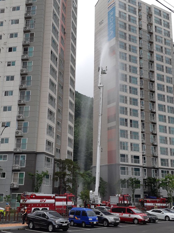 괴산소방서, 고층건축물 무각본 화재대응훈련