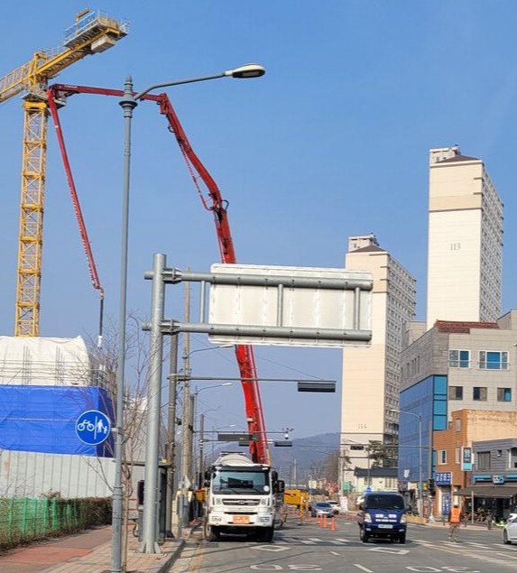 공주시 신관동 복컴 공사, 도로점용 허가조건 나몰라라