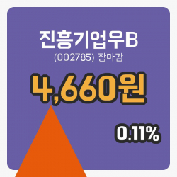 주식마감진흥기업우B 15일 4,660원 장종료