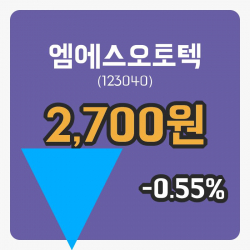 [엠에스오토텍주가] 11시 50분 현재 2,700원