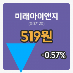 [미래아이앤지주가] 11시 05분 현재 519원