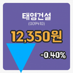 [태영건설주가] 19일 이시각 현재  12,350원