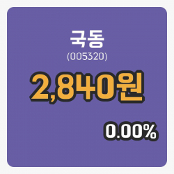 [국동주가] 22일 11시 02분 현재 2,840원