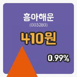 [흥아해운주가] 25일 이시각 현재  410원