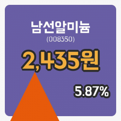 [남선알미늄주가] 4일 12시 41분 현재 2,435원