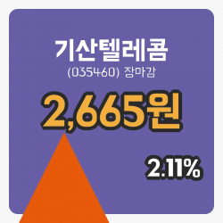 마감증시보고기산텔레콤 26일 2,665원 장종료주식차트종합분석