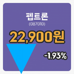 [펩트론주가] 4일 11시 52분 현재 22,900원