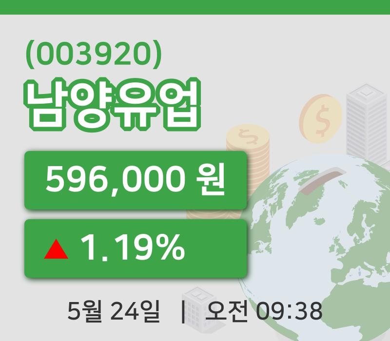 [남양유업주가] 24일 이시각 현재  596,000원