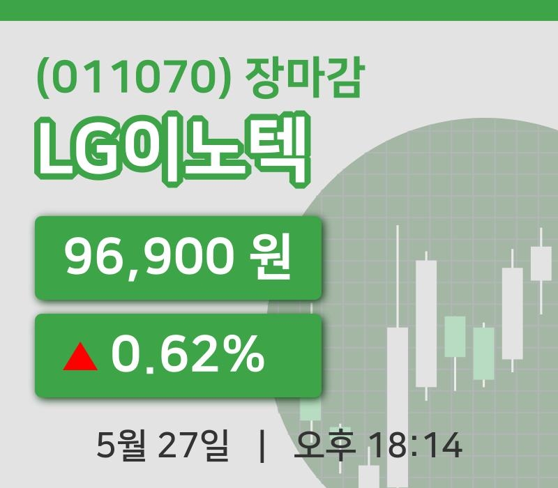 국내증시마감LG이노텍 27일 96,900원 장종료주식차트복습하기  
