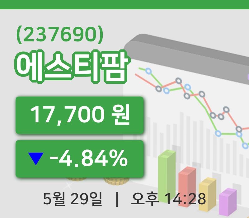 [에스티팜주가] 29일 14시 28분 현재 17,700원