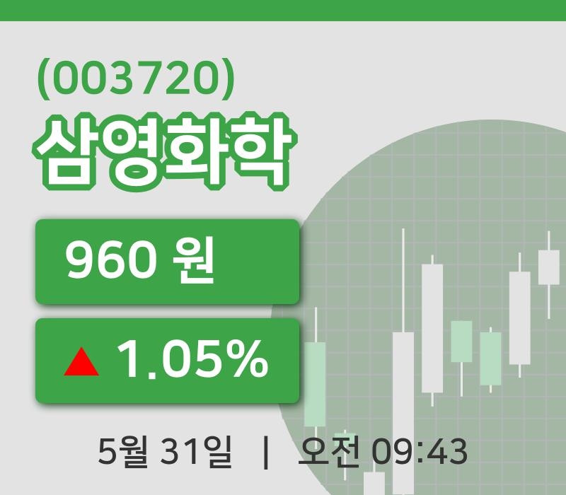 [삼영화학주가] 31일 이시각 현재  960원