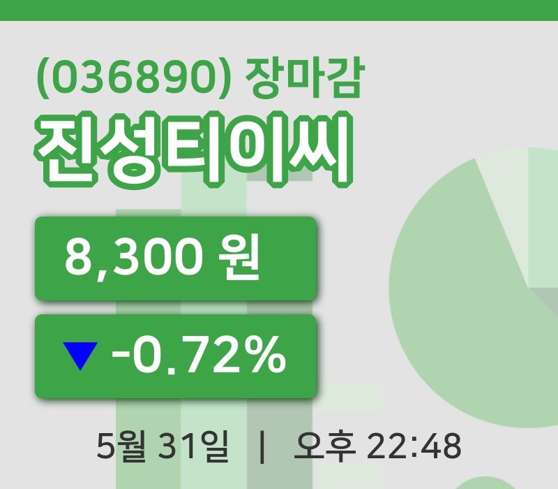 코스닥정리진성티이씨 31일 8,300원 장종료그래프종합  