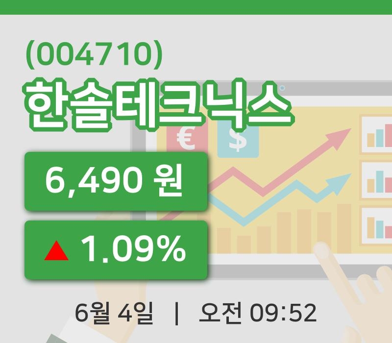 [한솔테크닉스주가] 9시 52분 현재 6,490원