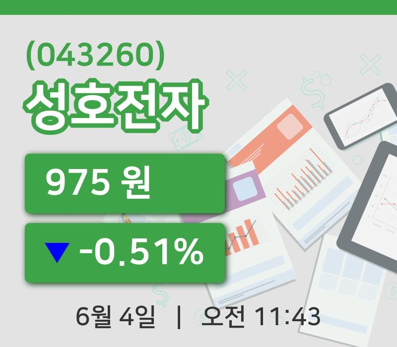 [성호전자주가] 4일 11시 43분 현재 975원