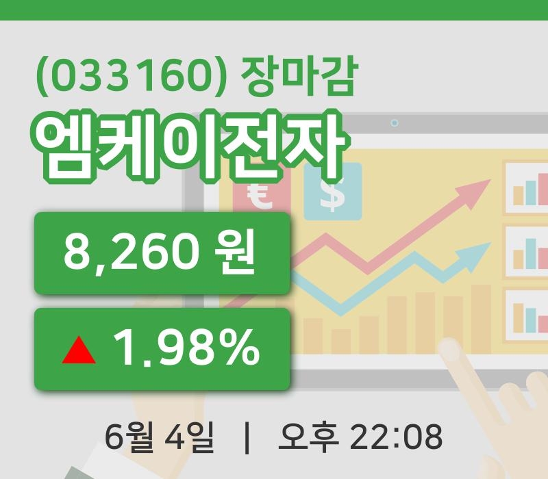 주식마감엠케이전자 4일 8,260원 장마감  