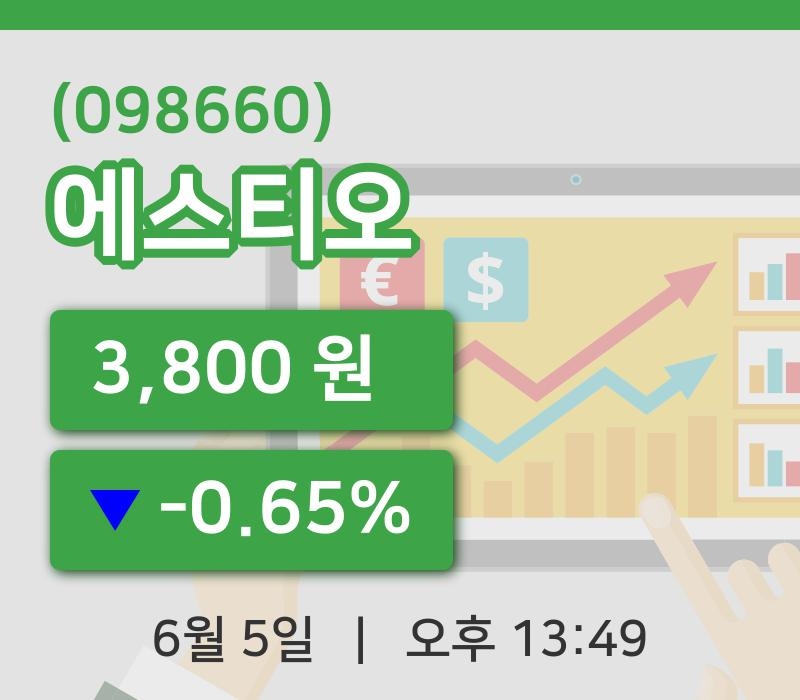 [에스티오주가] 13시 49분 현재 3,800원